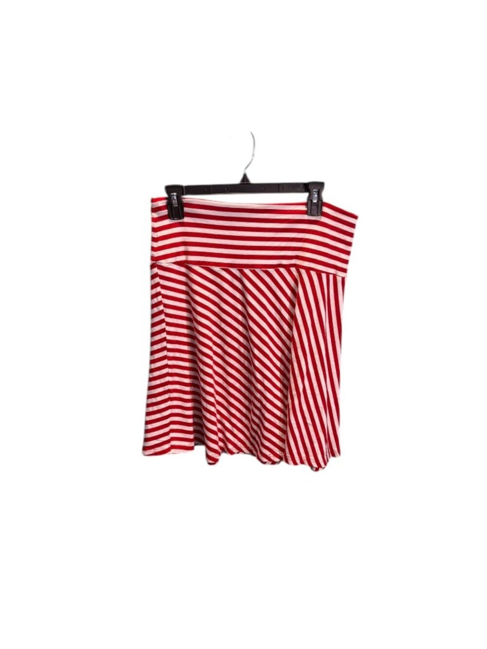 H&M Red & White Striped Flare Skirt – Size 10